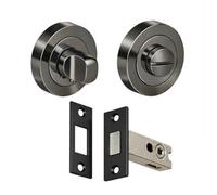 Golden Grace Bathroom Toilet Door Thumbturn With Secure Deadbolt Set Black Nickel Emergency Release And 57mm Backset - 76mm
