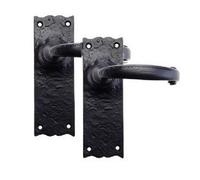 Golden Grace Black Antique Plain Design Latch Handle, Internal Door Handles Sets 150mm X 52mm (1 Pair)