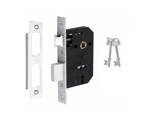 Golden Grace Bolt Through 3 Lever Sash Mortise Lock in Polished Chrome Finish with 2 Keys, Nickel Plated - 64mm 2.5"