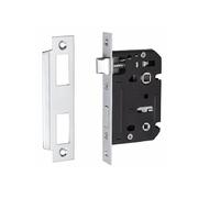 Golden Grace Bolt Through Bathroom Mortise Lock in Chrome Finish, Nickel Plated - 2.5" 64mm Backset Size, 45mm from Edge of Door to Spindle Holes