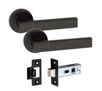 Golden Grace Capri Door Handles with 2.5" Latch, 1 Pair, Matt Black Finish