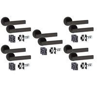 Golden Grace Capri Door Handles with Latch & Hinges, Matt Black