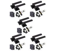 Golden Grace Delta Door Handles, Hinges & Latch Matte Black 5 Pairs