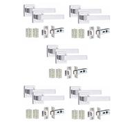 Golden Grace Delta Door Handles on Square Rose, Polished Chrome, 5 Sets