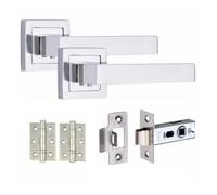 Golden Grace Delta Door Handles with 2.5" Latch, Polished Chrome, 1 Set