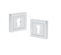 Golden Grace Door Euro Key Hole Polished Chrome Finish Square Rose Escutcheon For Normal 3 Lever & 5 Lever Lock Keys