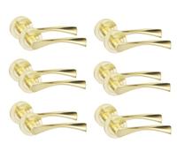 Golden Grace Door Handles Astrid Design Metal, 6 Pairs Satin Brass