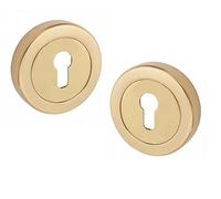 Golden Grace Door Key Hole on Round Rose in Electro Brass Finish, Escutcheon with 3 Lever 5 Lever Lock Keys
