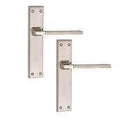 Golden Grace Duo Finished Aztec Door Handles on Designer Backplate Lever Latch Handle 200mm x 42mm 723SSK