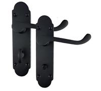 Golden Grace Epsom Bathroom Door Handles, Matt Black, 168x40mm