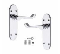 Golden Grace Epsom Design Victorian Scroll Internal Door Handle Lever On Back Plate With Hinges And Latch - Polished Chrome