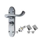 Golden Grace Epsom Privacy Door Handles, Satin Brushed Chrome, Privacy Set