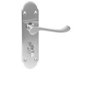 Golden Grace Epsom Scroll Bathroom Door Handle, Satin Chrome 170x40mm