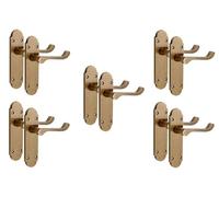Golden Grace Epsom Scroll Door Handle, Antique Brass, 5 Pairs