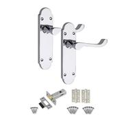 Golden Grace Epsom Scroll Latch Door Handle Pack, Polished Chrome, 1 Set