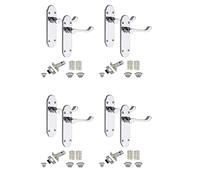 Golden Grace Epsom Scroll Latch Door Handles, Polished Chrome, 4 Sets