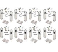 Golden Grace Epsom Scroll Latch Door Handles, Polished Chrome, 8 Sets