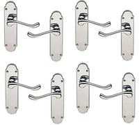 Golden Grace Epsom Victorian Scroll Door Handles, Polished Chrome, 4 Pairs