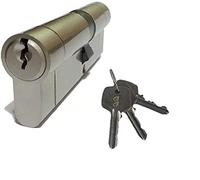 Golden Grace Euro Cylinder Door Barrel Lock with 3 Keys, 60mm Satin Nickel
