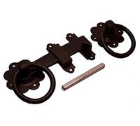 Golden Grace Gate Ring Plain Latch in Black Finish, Pack Catch Metal for Outdoor Gates - 21.4cm x 12.7cm x 4 cm