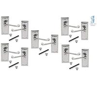 Golden Grace Georgian Lever Latch, 5 Sets, Polished Chrome, 107mm x 48mm
