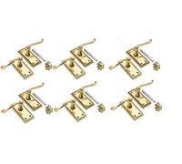 Golden Grace Georgian Lever Latch Door Handle 6 Pairs, Polished Brass