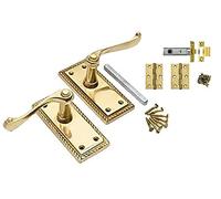 Golden Grace Georgian Lever Latch Door, Polished Brass 107mm x 48mm