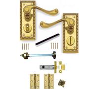 Golden Grace Georgian Privacy Internal Handle Polished Brass Finish Hinges And Latches