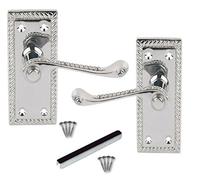 Golden Grace Georgian Scroll Lever Latch Door Handle, Polished Chrome 107mm