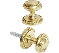Golden Grace Georgian Sprung Mortice Door Knob Pair, Polished Brass