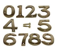 Golden Grace House No. 8 Door Number Brass Finish Numeric Digits Plate Plaque Gold Sign - 3"