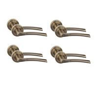 Golden Grace Indiana Design Metal Door Handles, Antique Brass, 4 Pairs