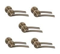 Golden Grace Indiana Door Handles Antique Brass Lever, 5 Pairs | Sleek rose-base design refreshes any interior door, providing a smooth, comfortable grip and durable performance.