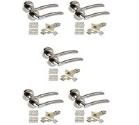 Golden Grace Indiana Door Handles with Latch Pack, Duo Chrome Finish