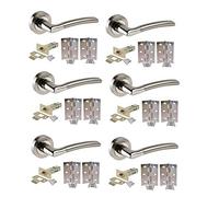 Golden Grace Indiana Latch Door Handles on Rose, Dual Finish, 6 Sets