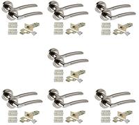 Golden Grace Indiana Lever Latch Door Handle Pack, Duo Chrome Finish