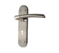 Golden Grace Indiana Lock Door Handles, Satin Stainless Steel 182mm x 45mm | Supplied in pairs with a 7.9mm spindle and fixings to easily replace old handles and cover up existing screw holes.