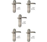 Golden Grace Indiana Satin Nickel Internal Door Handles On Backplate With Hinge And Latch