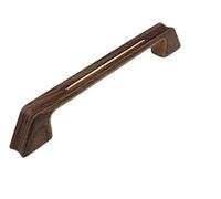 Golden Grace Kappa Unique Design Premium Quality Cabinet Cupboard Pull Handles Teak Wood And Rose Gold Dual Finish 224mm