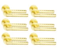 Golden Grace Knurled Diamond Cut T-Bar Door Handles, 6 Pairs, Satin Brass