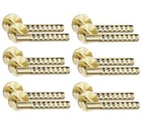 Golden Grace Knurled Hex Cut T-Bar Door Handles, 6 Pairs, Satin Brass