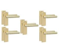 Golden Grace Knurled T-Bar Door Handles 150x40mm, 5 Pairs, Satin Brass
