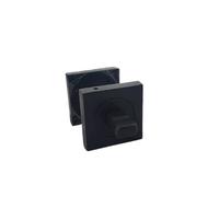 Golden Grace Matt Black Turn & Release Set For Bathroom Lock Square Backplate With Round Inner Ring - Toilet Internal Door Thumb Twist - Gg