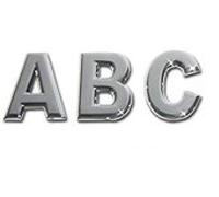 Golden Grace Metal Alphabet Signage Plaque Letter B, Silver 2" 50mm