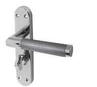 Golden Grace Mitred Bathroom Door Handles on Backplate, 182x45mm