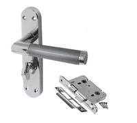 Golden Grace Mitred Bathroom Handles Duo Chrome, 182mm x 45mm