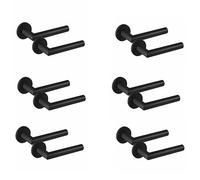 Golden Grace Mitred Design Door Handles on Round Rose Matt Black Finish with 2.5" Tubular Latch, 6 Pairs - 52mm Diameter