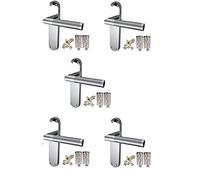 Golden Grace Mitred Door Handle, Satin Chrome/Polished Chrome Dual Finish | Includes 5 full sets complete with 3-inch butt hinges, 64mm tubular latches, 7.9mm spindles, and all necessary fixings.
