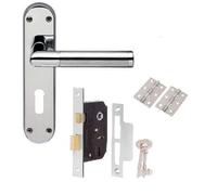 Golden Grace Mitred Door Handle Set Satin/Polished Chrome Dual Finish