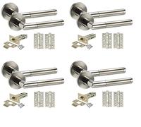 Golden Grace Mitred Door Handles Latch Pack, Duo Chrome Finish, 4 Sets